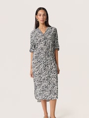 Soaked in Luxury SLZaya Knee-length Half Sleeves Black Dress - Image 1 of 5