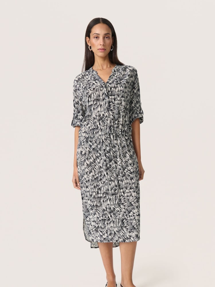 Soaked in Luxury SLZaya Knee-length Half Sleeves Black Dress - Image 1 of 5