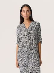 Soaked in Luxury SLZaya Knee-length Half Sleeves Black Dress - Image 2 of 5