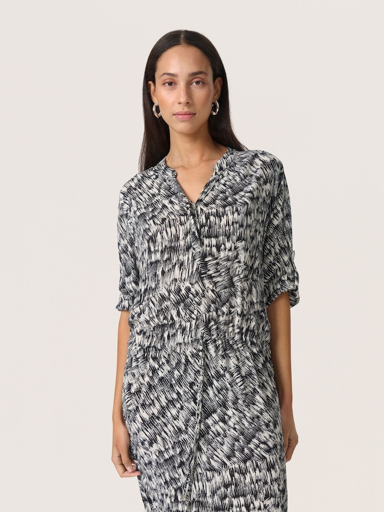 Soaked in Luxury SLZaya Knee-length Half Sleeves Black Dress - Image 2 of 5