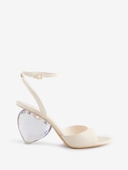 Kate Spade Heart Heel White Sandal - Image 1 of 6