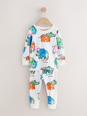 Ecru/Blue/Pink Elephant Single Loros Pyjamas (9mths-8yrs) - Image 1 of 4