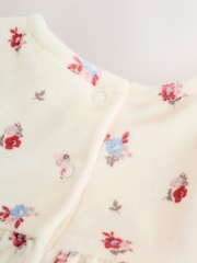 Cream Ditsy Baby Long Sleeve Velour Dress and Tights Set 2 Piece (0mths-2yrs) - Image 5 of 10