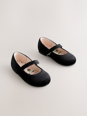 Black Velour Standard Fit (F) Touch Fastening Mary Jane Occasion Shoes - Image 1 of 5