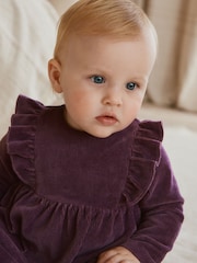 Purple Baby Long Sleeve Velour Dress and Tights Set 2 Piece (0mths-2yrs) - Image 3 of 10