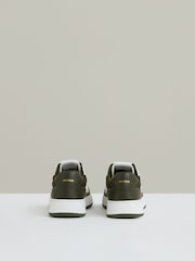 Reiss Khaki/White Astor Leather Panelled Trainers - Image 4 of 5