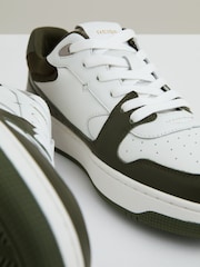 Reiss Khaki/White Astor Leather Panelled Trainers - Image 5 of 5