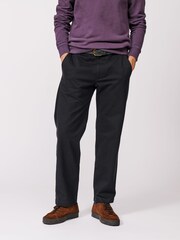 Aubin 100% Cotton Ormsby Selvedge Black Chinos - Image 1 of 4