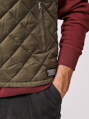 Aubin Green Anwick Quilted Gilet - Image 4 of 6