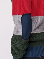 Aubin Grey Pitt Block Stripe Crew Jumper - Image 4 of 6