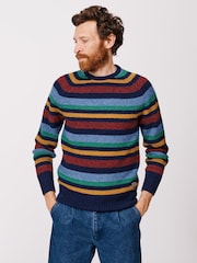 Aubin Red Prestwick Shetland Crew Jumper - Image 1 of 4