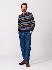 Aubin Red Prestwick Shetland Crew Jumper - Image 3 of 4