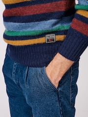 Aubin Red Prestwick Shetland Crew Jumper - Image 4 of 4