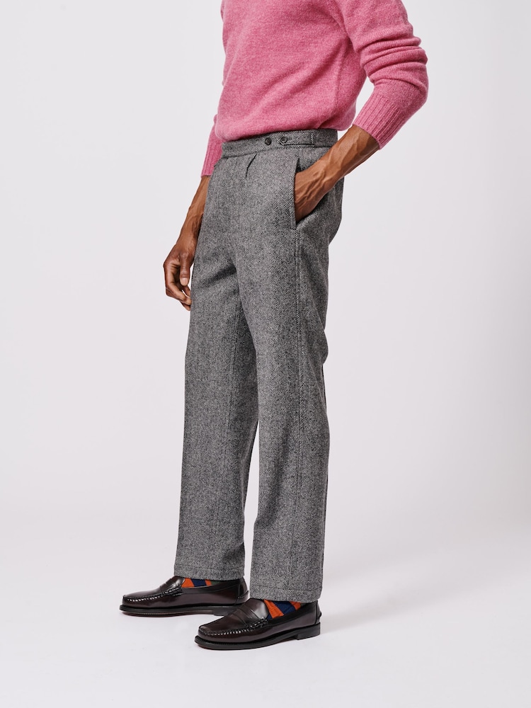 Aubin Grey Mareham Wool Suit Trousers - Image 2 of 6