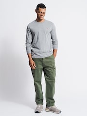 Aubin Grey Buttermere 100% Organic Cotton Long Sleeve T-Shirt - Image 3 of 5