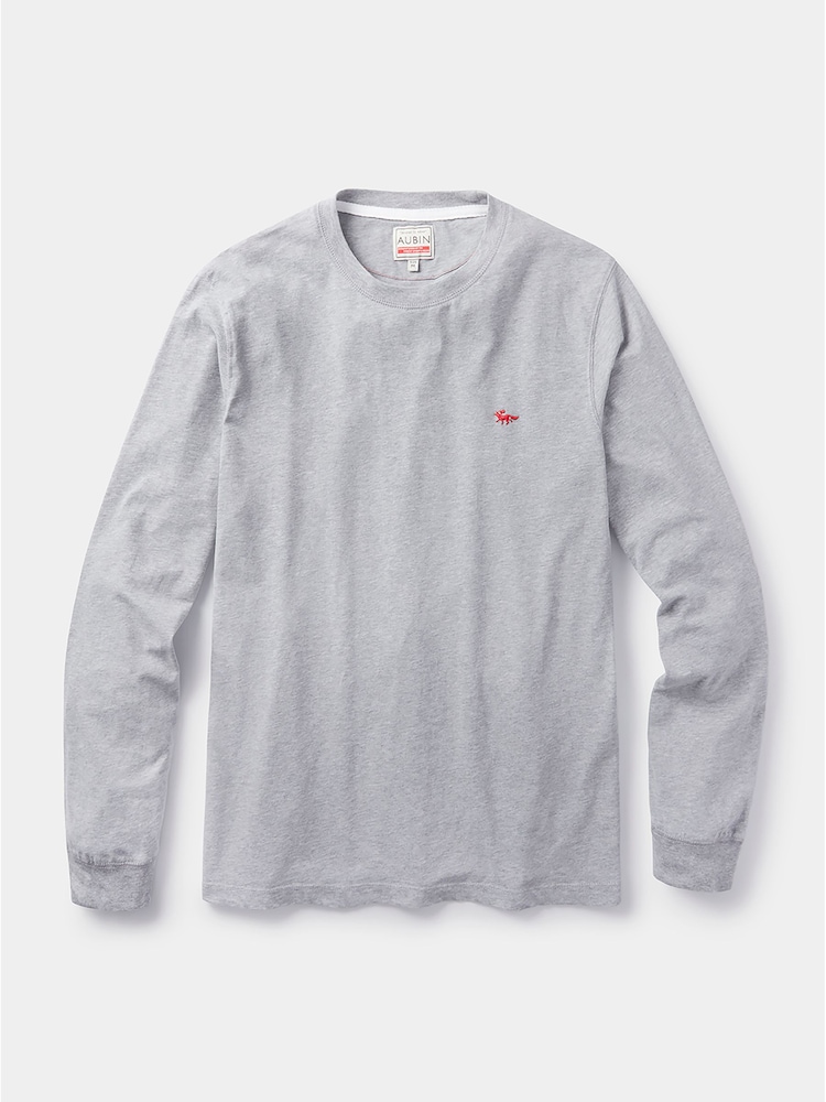 Aubin Grey Buttermere 100% Organic Cotton Long Sleeve T-Shirt - Image 5 of 5