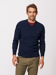 Aubin Aubin Blue Eastbourne V-Neck Jumper - Image 1 of 5
