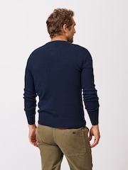 Aubin Aubin Blue Eastbourne V-Neck Jumper - Image 2 of 5