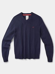 Aubin Aubin Blue Eastbourne V-Neck Jumper - Image 5 of 5