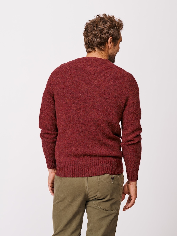 Aubin Red Prestwick Shetland Crew Jumper - Image 2 of 4