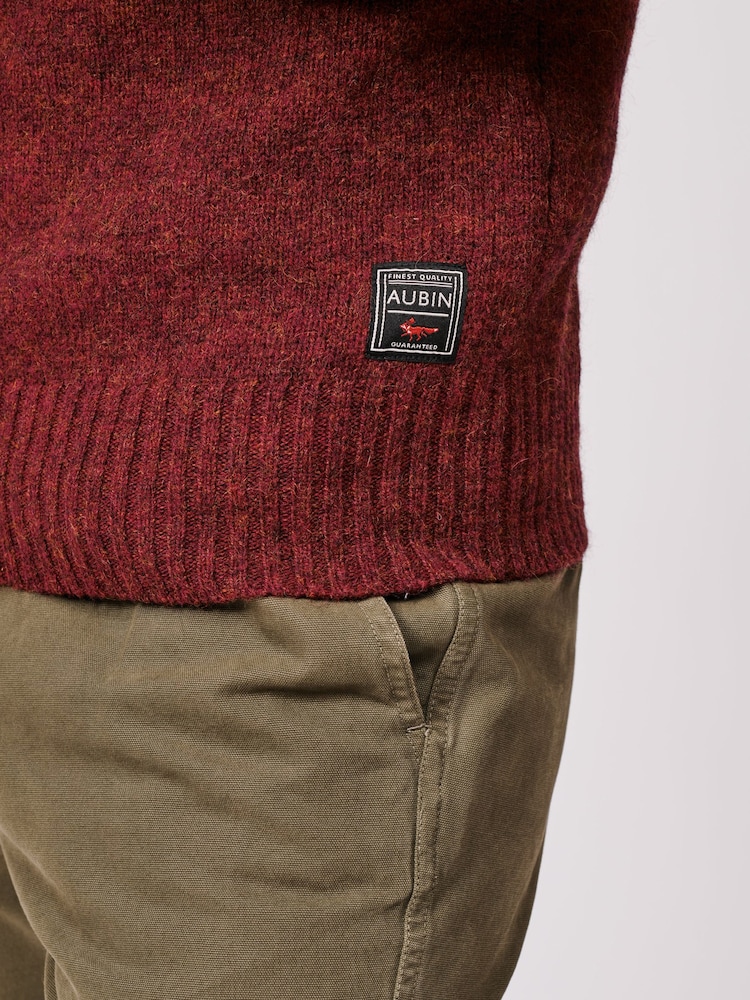 Aubin Red Prestwick Shetland Crew Jumper - Image 4 of 4