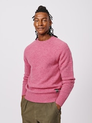 Aubin Pink Prestwick Shetland Crew Jumper - Image 1 of 5