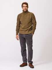 Aubin Green Caster Donegal Roll Neck Jumper - صورة 3 من 6