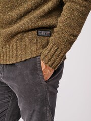 Aubin Green Caster Donegal Roll Neck Jumper - صورة 5 من 6