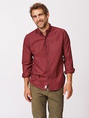 Aubin Red Aldridge Oxford Button Down 100% Cotton Shirt - Image 1 of 5
