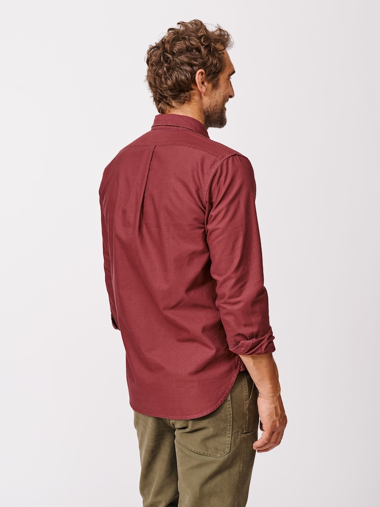 Aubin Red Aldridge Oxford Button Down 100% Cotton Shirt - Image 2 of 5