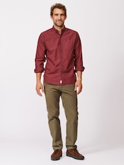 Aubin Red Aldridge Oxford Button Down 100% Cotton Shirt - Image 3 of 5