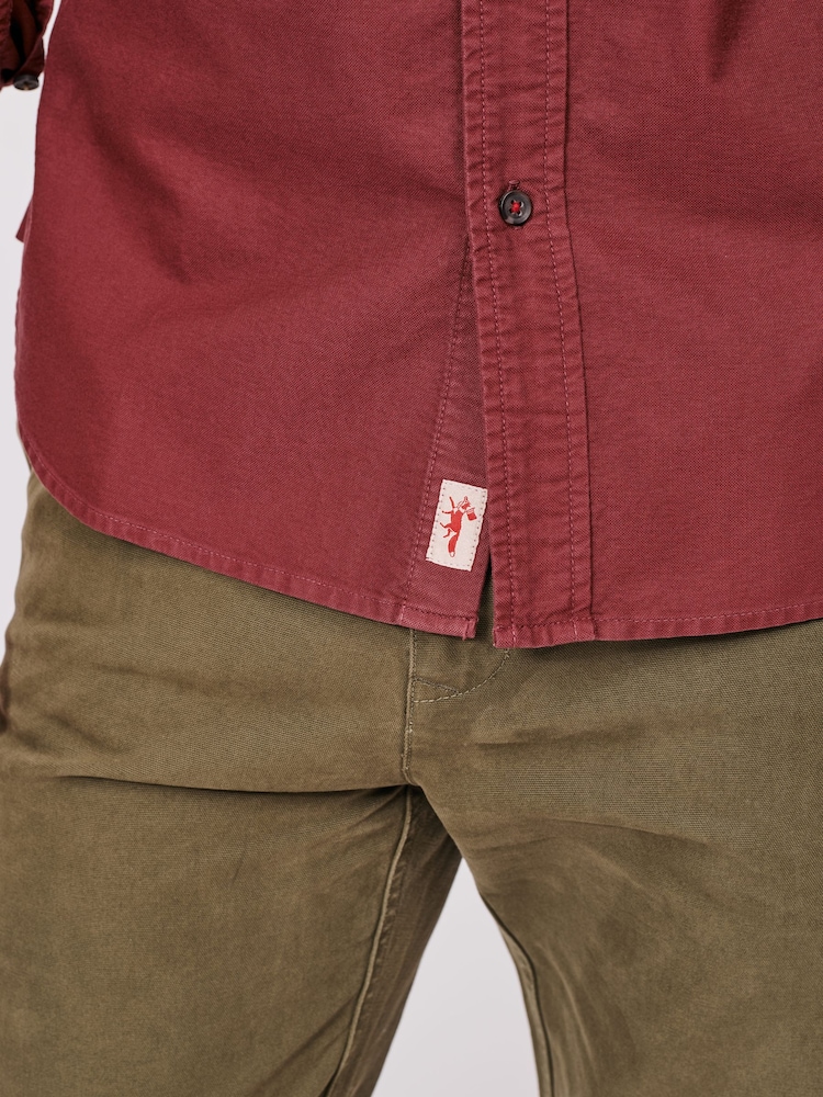 Aubin Red Aldridge Oxford Button Down 100% Cotton Shirt - Image 5 of 5