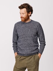 Aubin Blue Abbots Cashmere Touch Crew Neck Jumper - Image 1 of 4