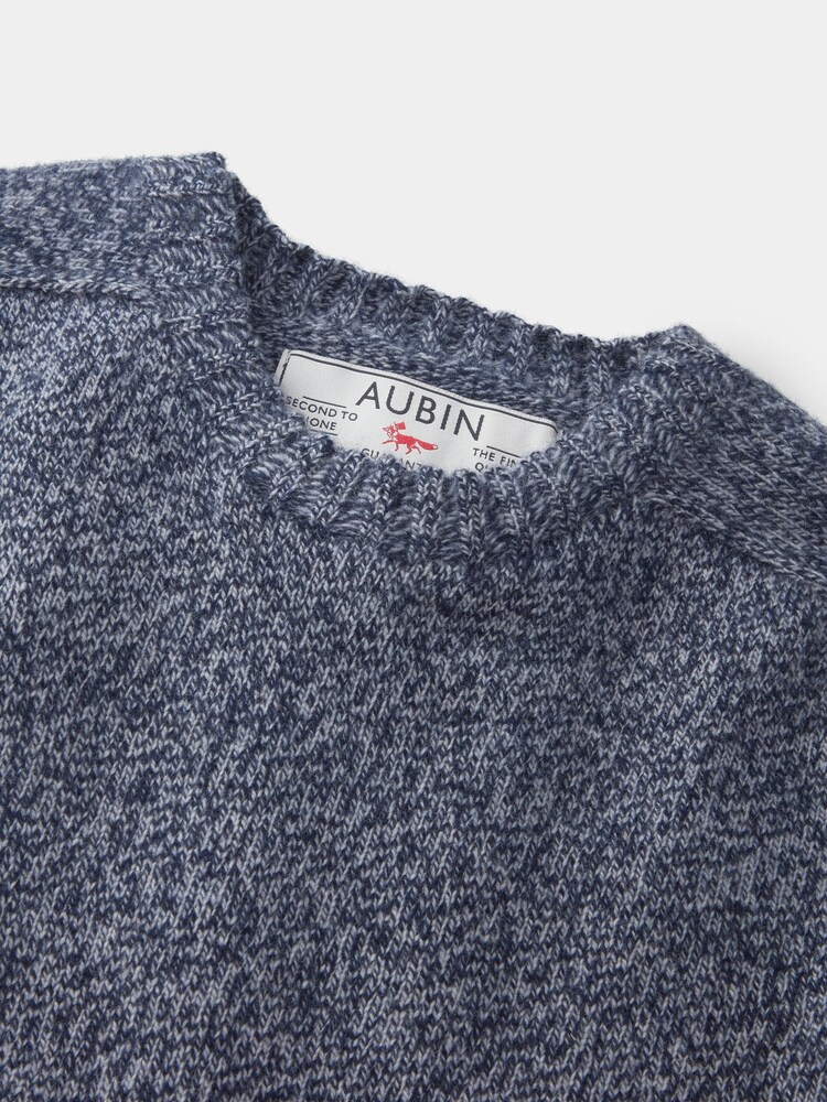 Aubin Blue Abbots Cashmere Touch Crew Neck Jumper - Image 4 of 4
