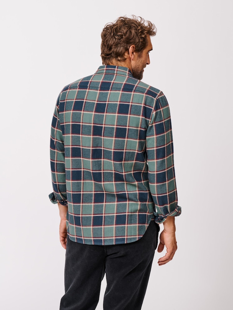 Aubin Green Crowle 100% Cotton Shirt - Image 2 of 4