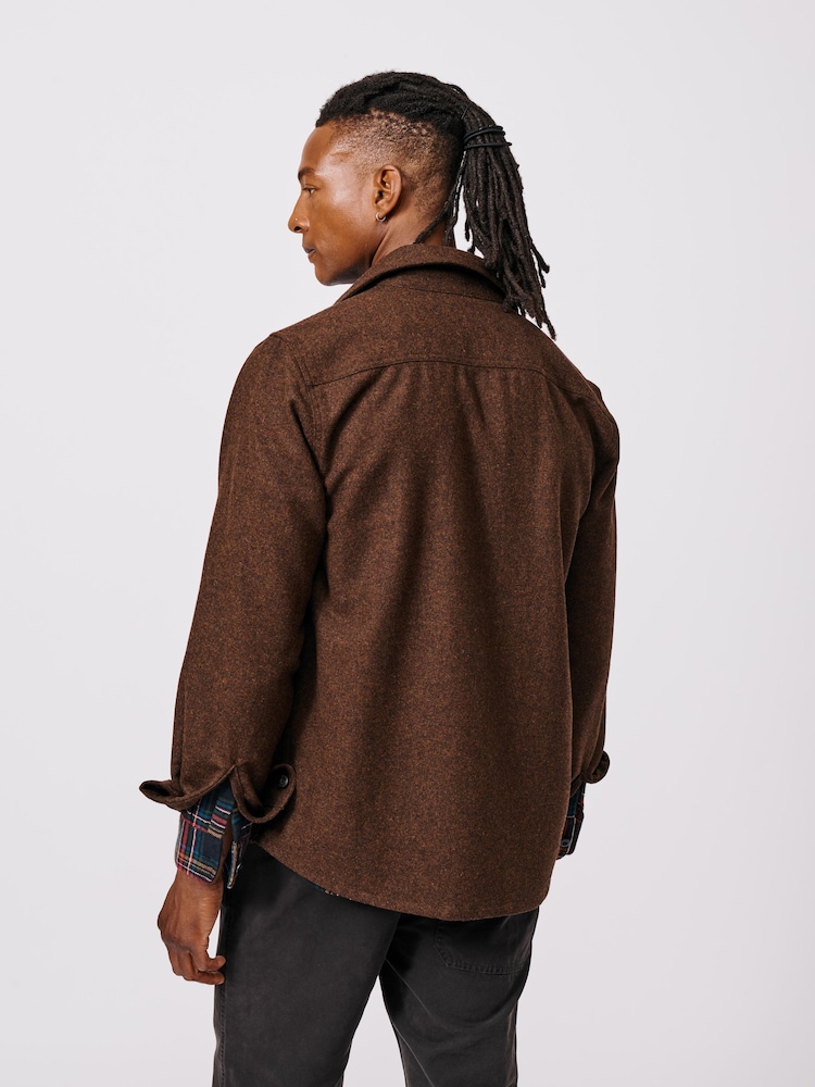Aubin Lysaghts Wool Brown Overshirt - Image 2 of 5