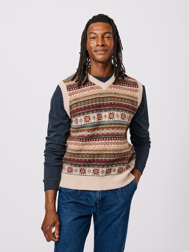 Aubin Natural Fairisle Slipover Jumper - Image 1 of 5