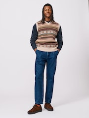 Aubin Natural Fairisle Slipover Jumper - Image 3 of 5
