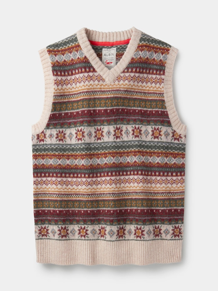 Aubin Natural Fairisle Slipover Jumper - Image 5 of 5