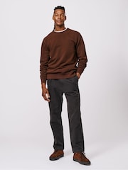 Aubin Vestry Crew 100% Cotton Brown Sweatshirt - Image 3 of 6