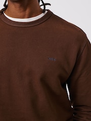 Aubin Vestry Crew 100% Cotton Brown Sweatshirt - Image 5 of 6