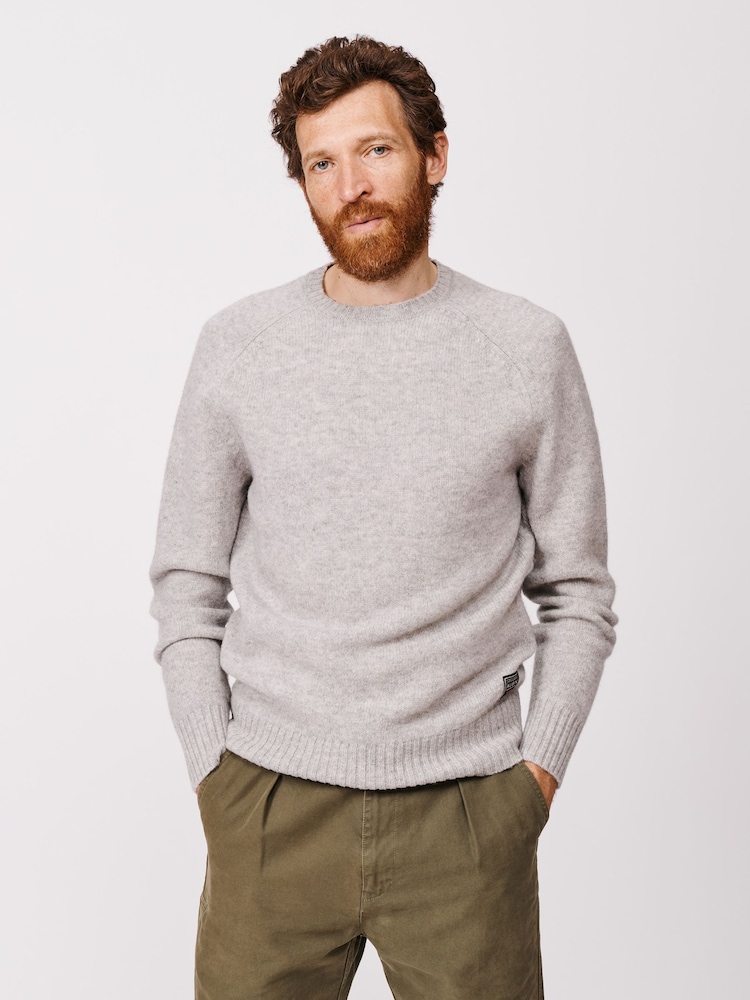 Aubin Grey Prestwick Shetland Crew Jumper - Image 1 of 5