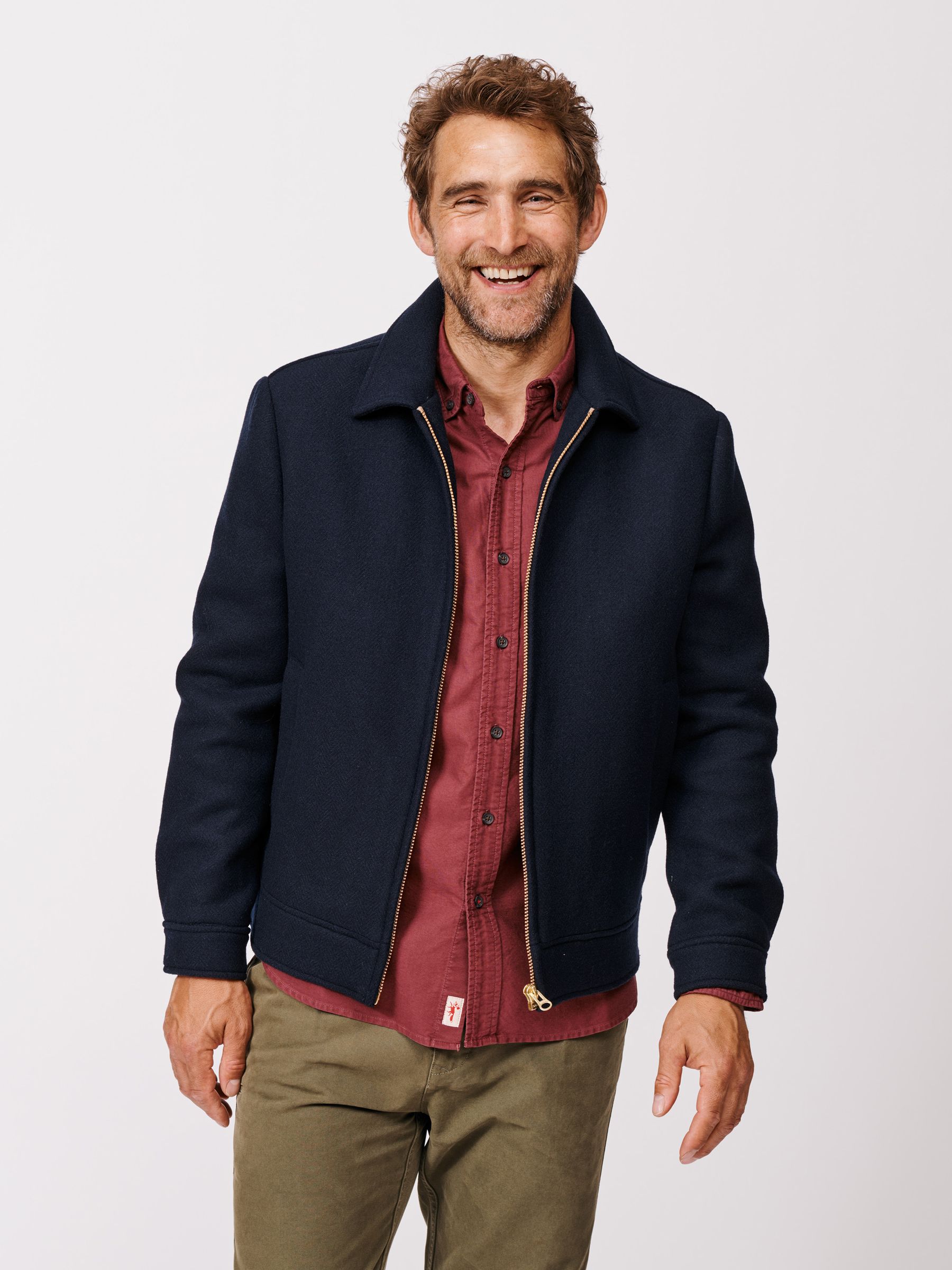 Buy Aubin Blue Kinsley Wool Harrington Jacket from Next USA