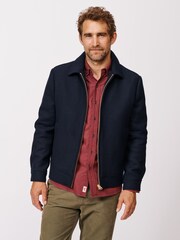Aubin Blue Kinsley Wool Harrington Jacket - Slika 4 iz 7