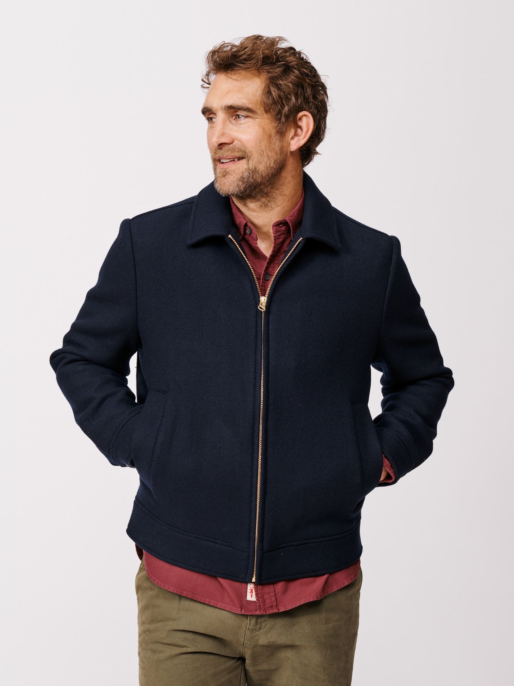 Buy Aubin Blue Kinsley Wool Harrington Jacket from Next USA