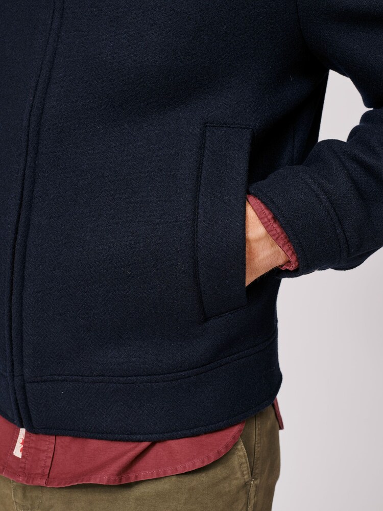 Aubin Blue Kinsley Wool Harrington Jacket - Slika 7 iz 7