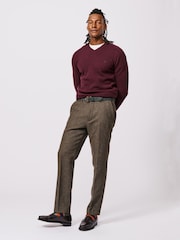 Aubin Red Eastbourne V-Neck Jumper - Image 3 of 5