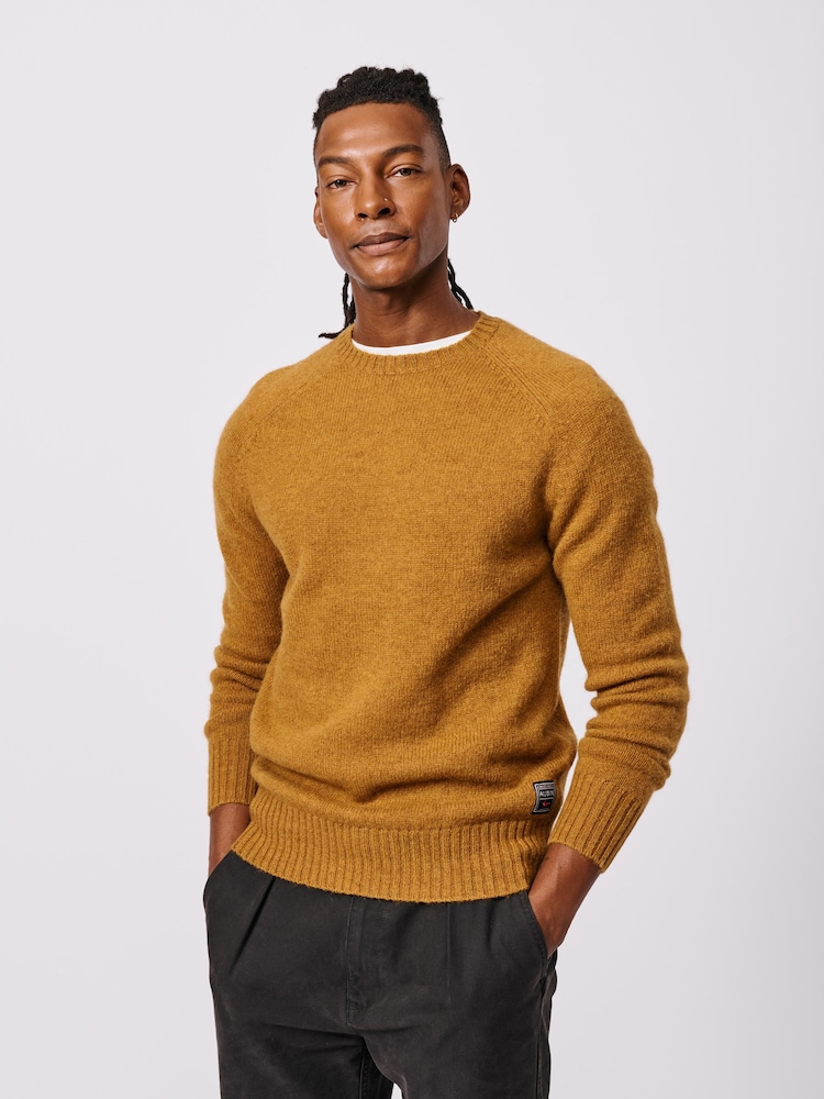 Aubin Orange Prestwick Shetland Crew Jumper - Image 1 of 5