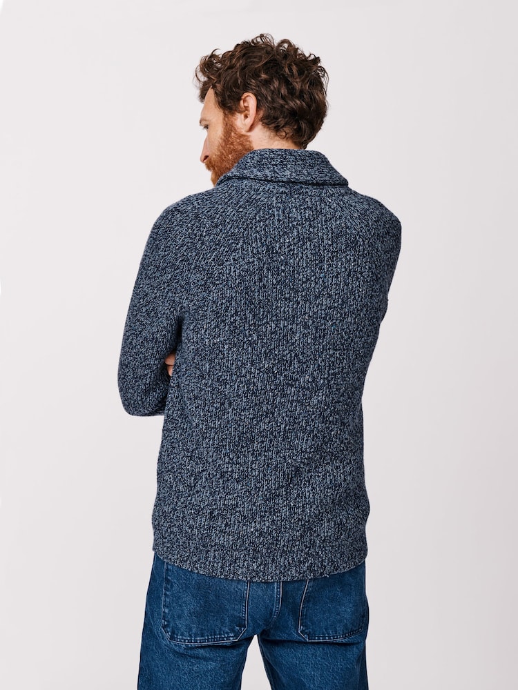Aubin Blue Studham Shawl Collar Cardigan - Image 2 of 6