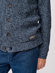 Aubin Blue Studham Shawl Collar Cardigan - Image 3 of 6